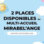 Places disponibles au multi-accueil Mirabel&rsquo;ange